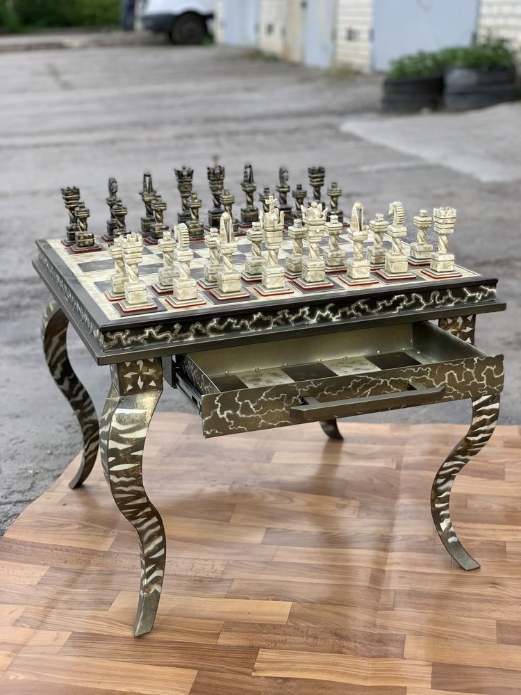 Шахматный стол / шахматы со столом / ручная работа