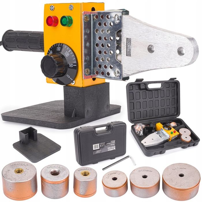 Zgrzewarka Polifuzyjna Do Rur Pcv Pp 1500w 6 Matryc 20-63mm Walizka 32
