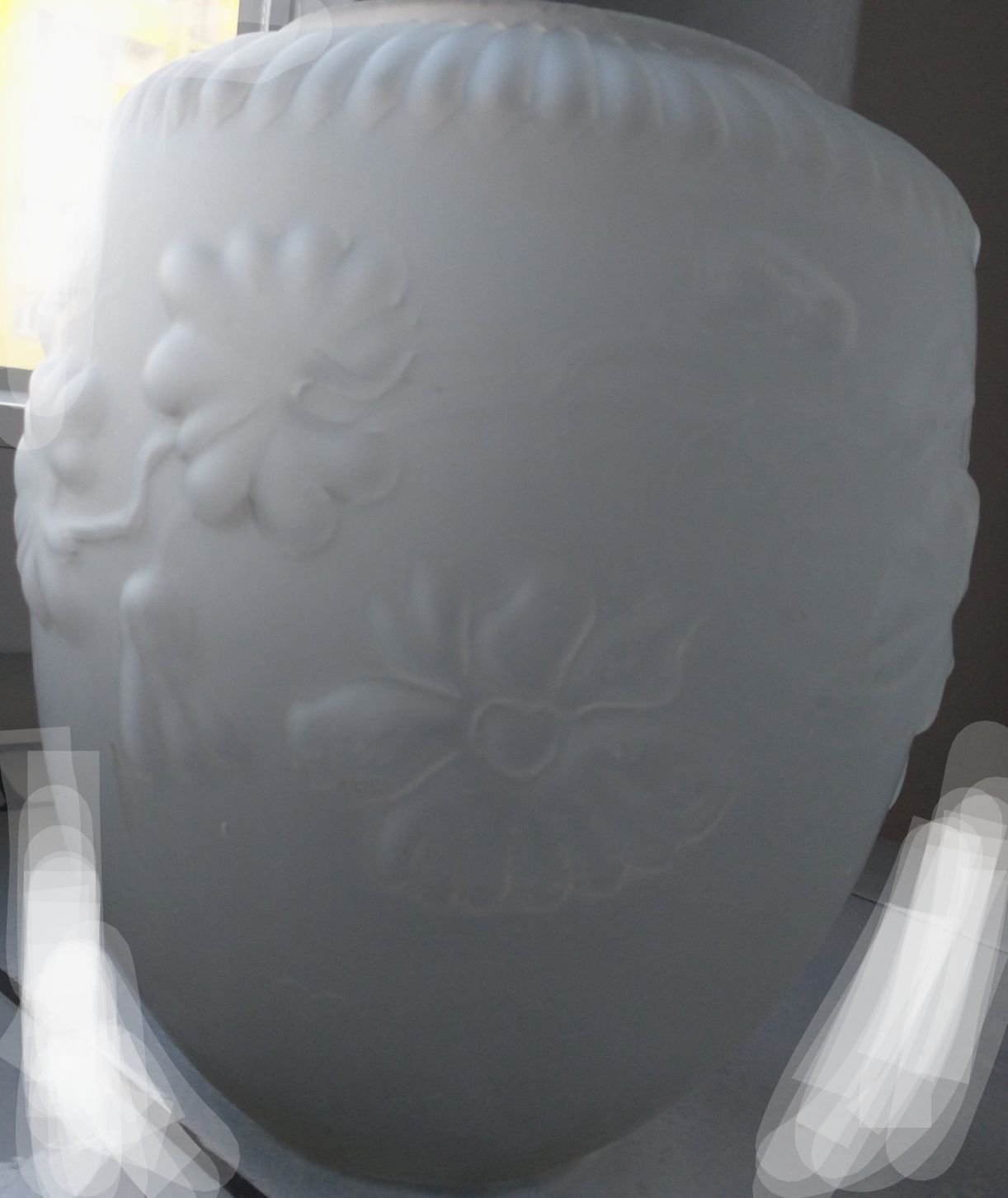 Klosz do lampy biały kwiaty liście