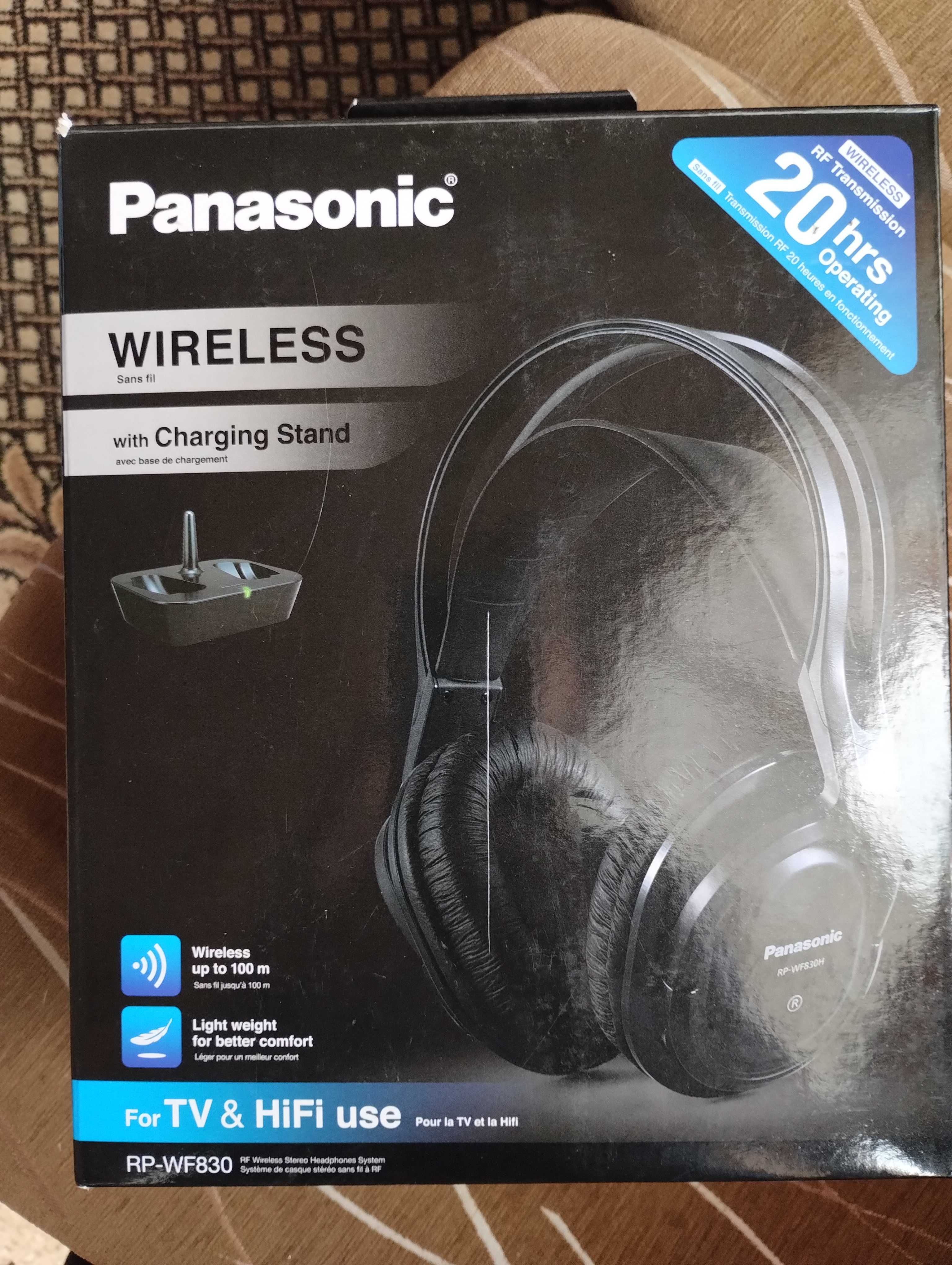 Panasonic RP-WF830 słuchawki nauszne bezprzewodowe do 100m radiowe