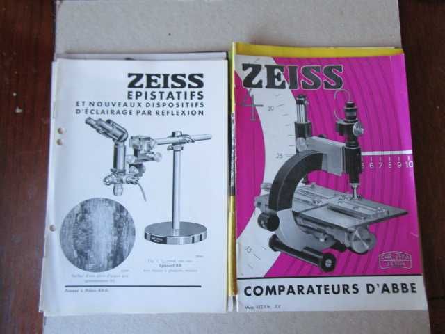 brochuras publicitárias ZEISS instrumentos precisão microscopios etc