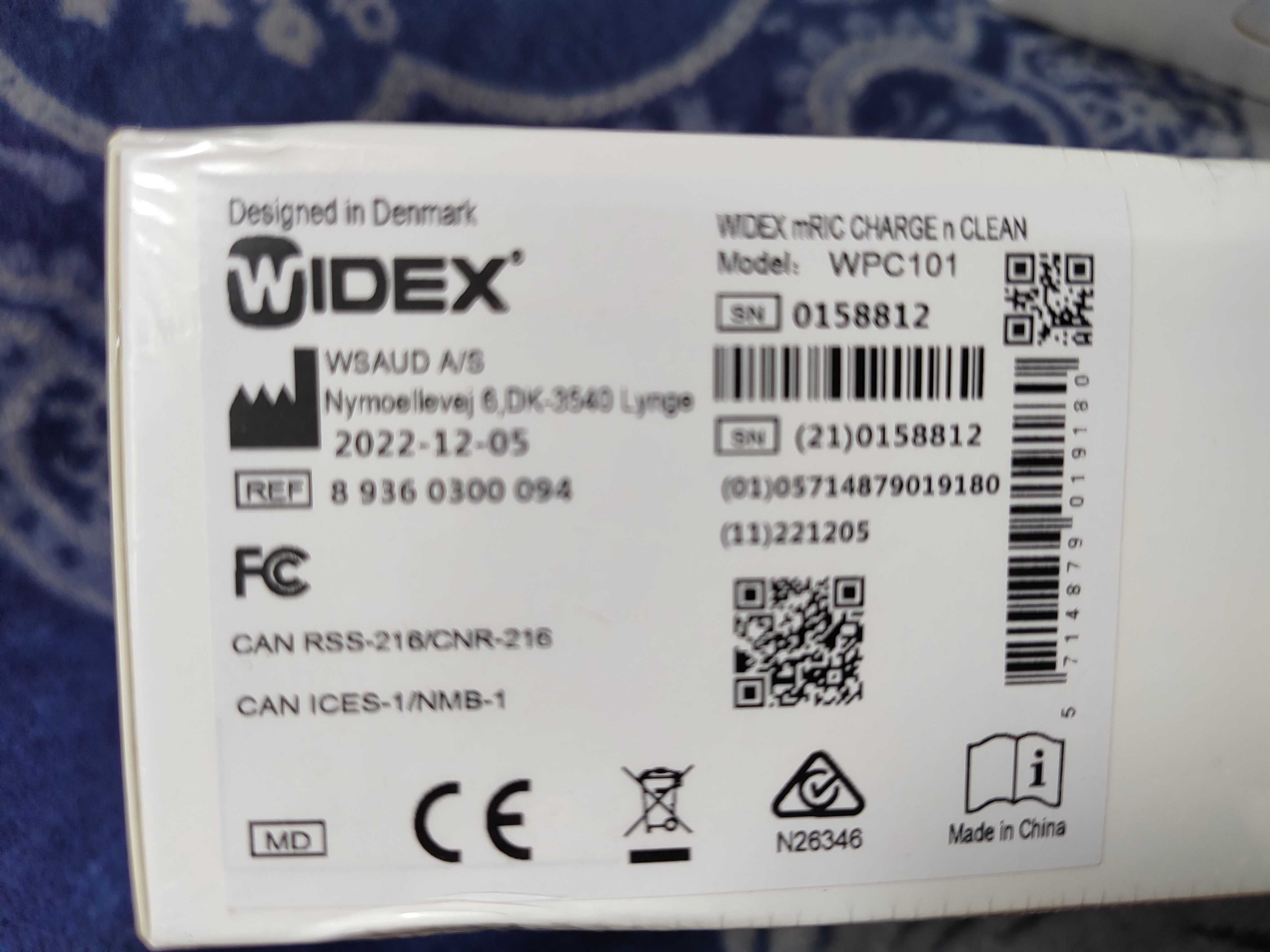 Ładowarka Widex mRIC Charge & Clean
Model: WPC101