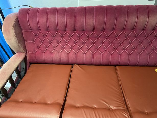 ODDAM ZA DARMO Sofa rozkładana 3 osobowa retro różowa