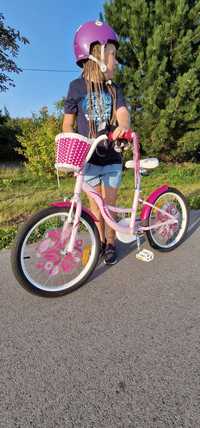 Rower rowerek dzieciecy 16 Husar Maja różowy boczne kółka aluminiowy