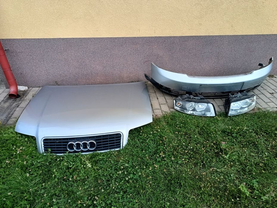 Maska zderzak lampy przód EU grill LY7W Audi A4 B6 części