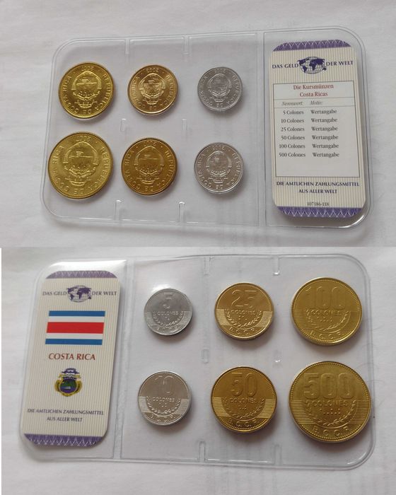 Наборы монет Уругвай Барбадос Багамы Гватемала Доминикана Коста Рика