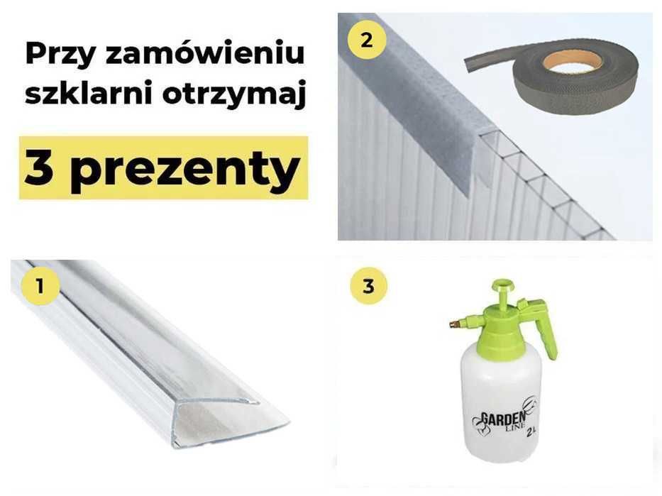 Szklarnia z POLIWĘGLANU 4mm - 3,5x4m, 6m, 8m, 10m, 12m profil 40x20mm