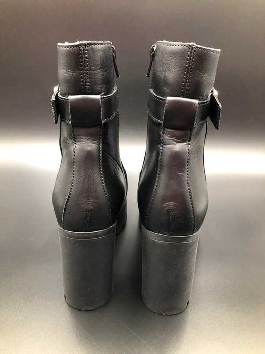 Anna Field Skórzane Botki na platformie - damskie, czarne, rozmiar 38