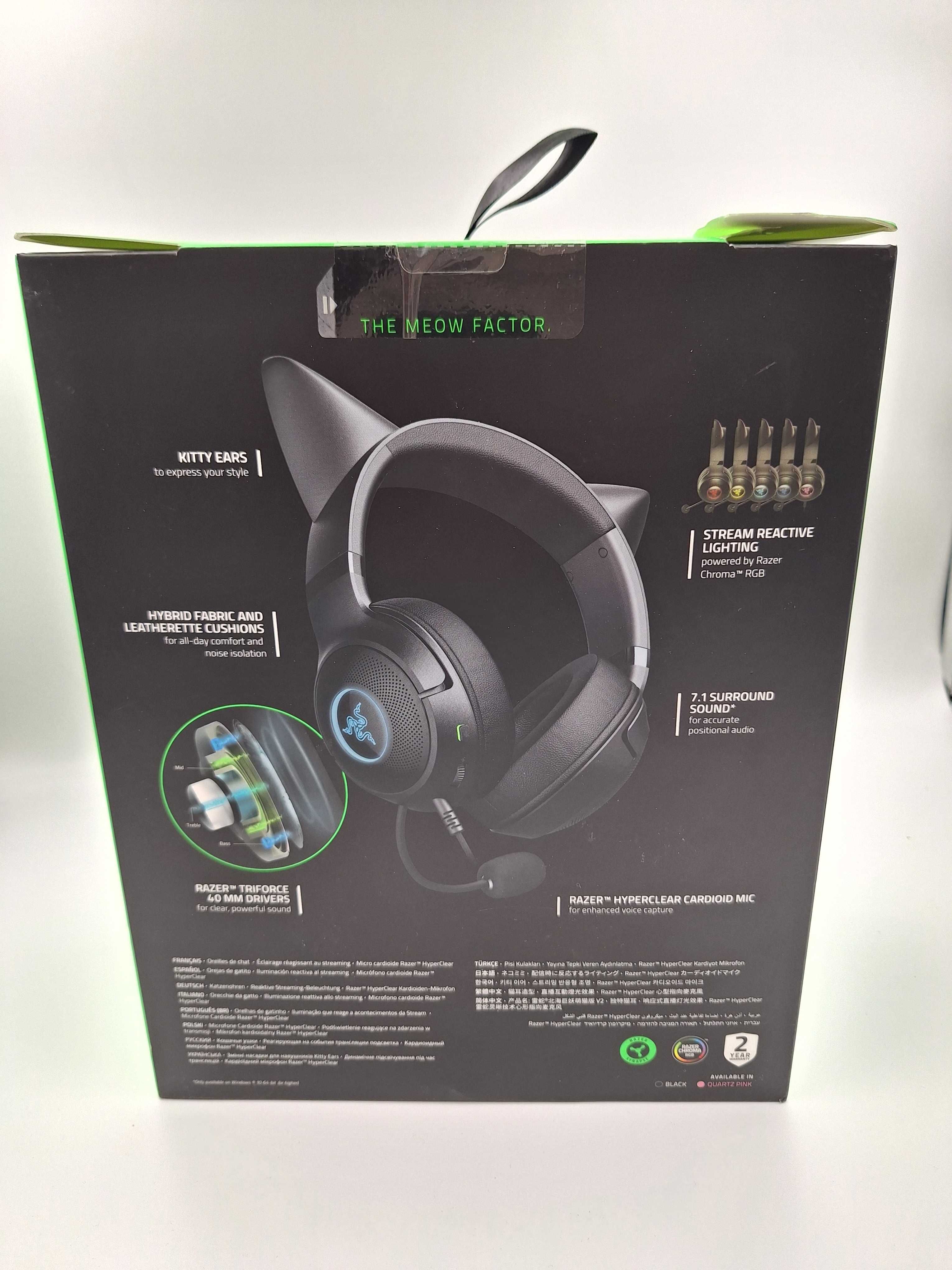 RAZER Kraken Kitty V2 Słuchawki NOWE zaplombowane