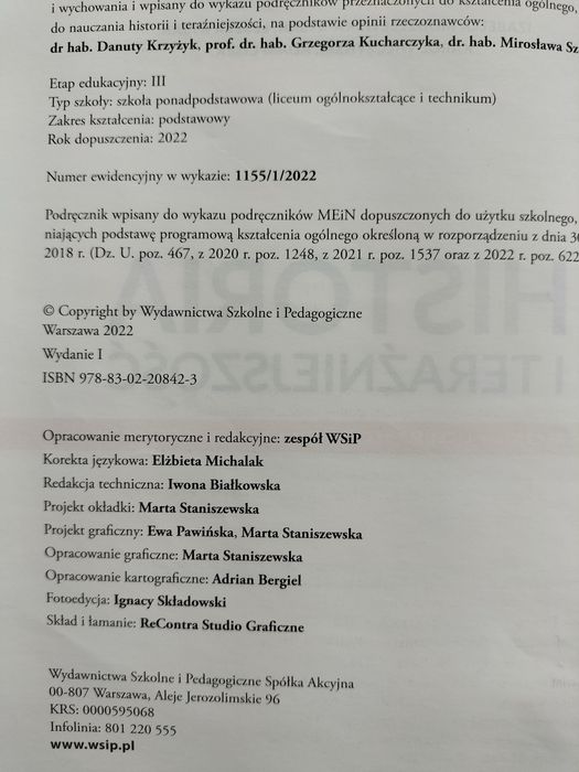 Historia i Teraźniejszość 1 WSiP Modzelewska Rysak Cisek 1155/1/2022