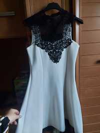 Sukienka biało czarna s/XS