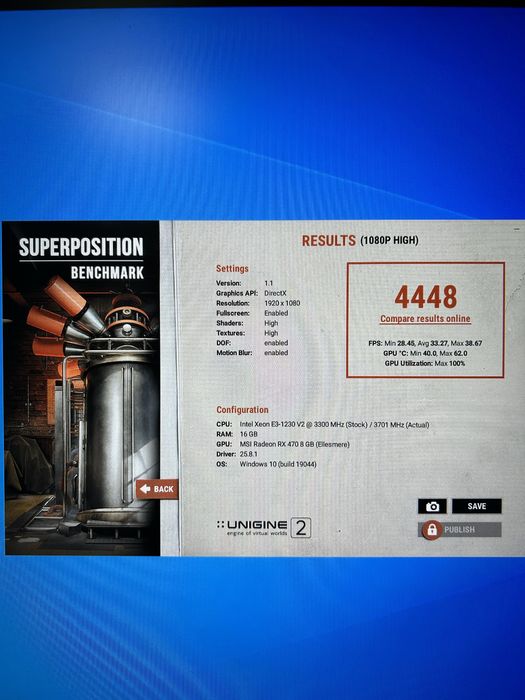 Ігровий компьютер пк rx 470 8gb, 16 озу, 512ssd.