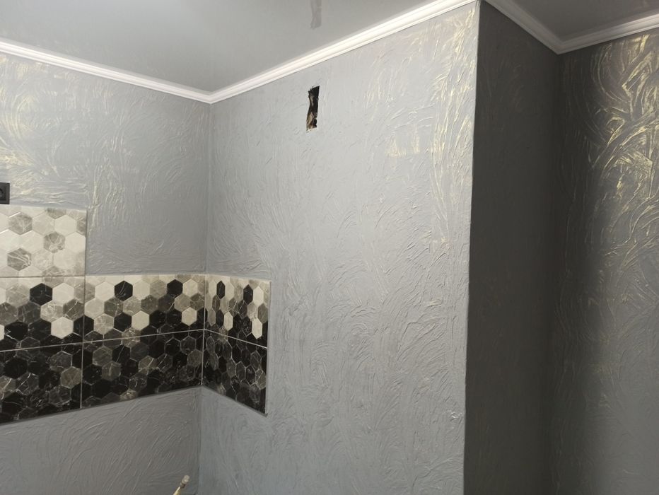 Шпаклёвка стен.  Обои.