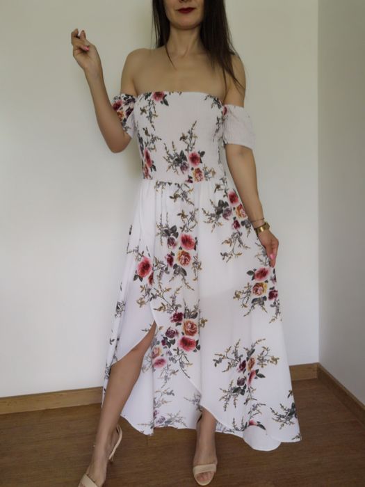 Sukienka hiszpanka gumka ściągacz 38 40 sexi komunia chrzciny wesele ś