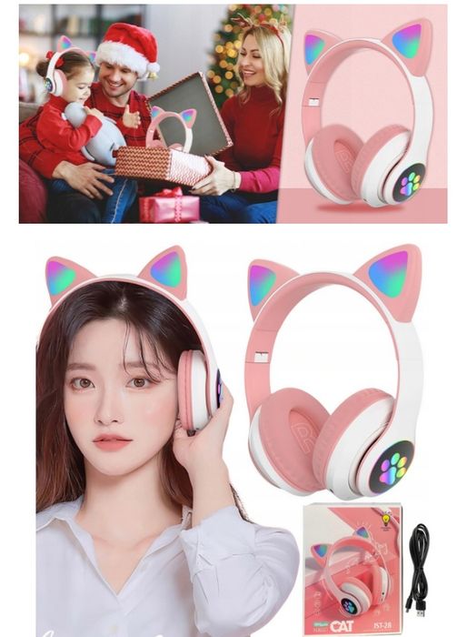 Słuchawki bezprzewodowe kocie uszy