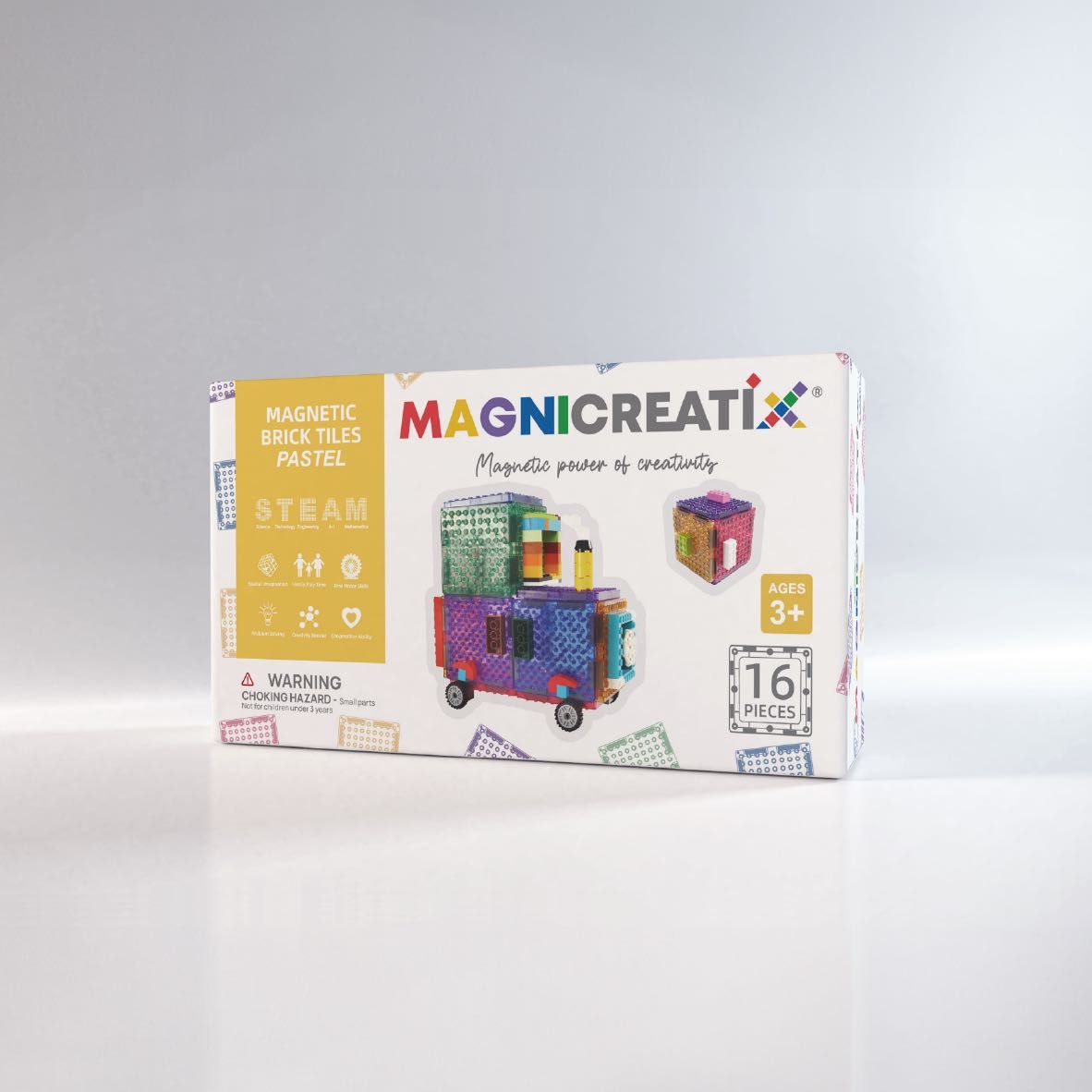 Klocki magnetyczne kompatybilne z LEGO® PASTEL 16 el. MAGNICREATIX