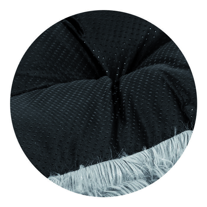 Legowisko Dla Psa Poduszka Wysoki Bok Shaggy 80X60 Cm Jasnoszare