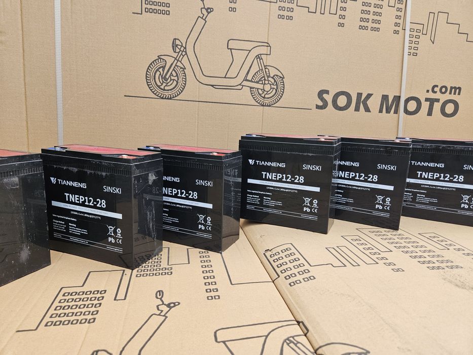 Новая тяговая аккумуляторная батарея 12в 28ампер (графен)