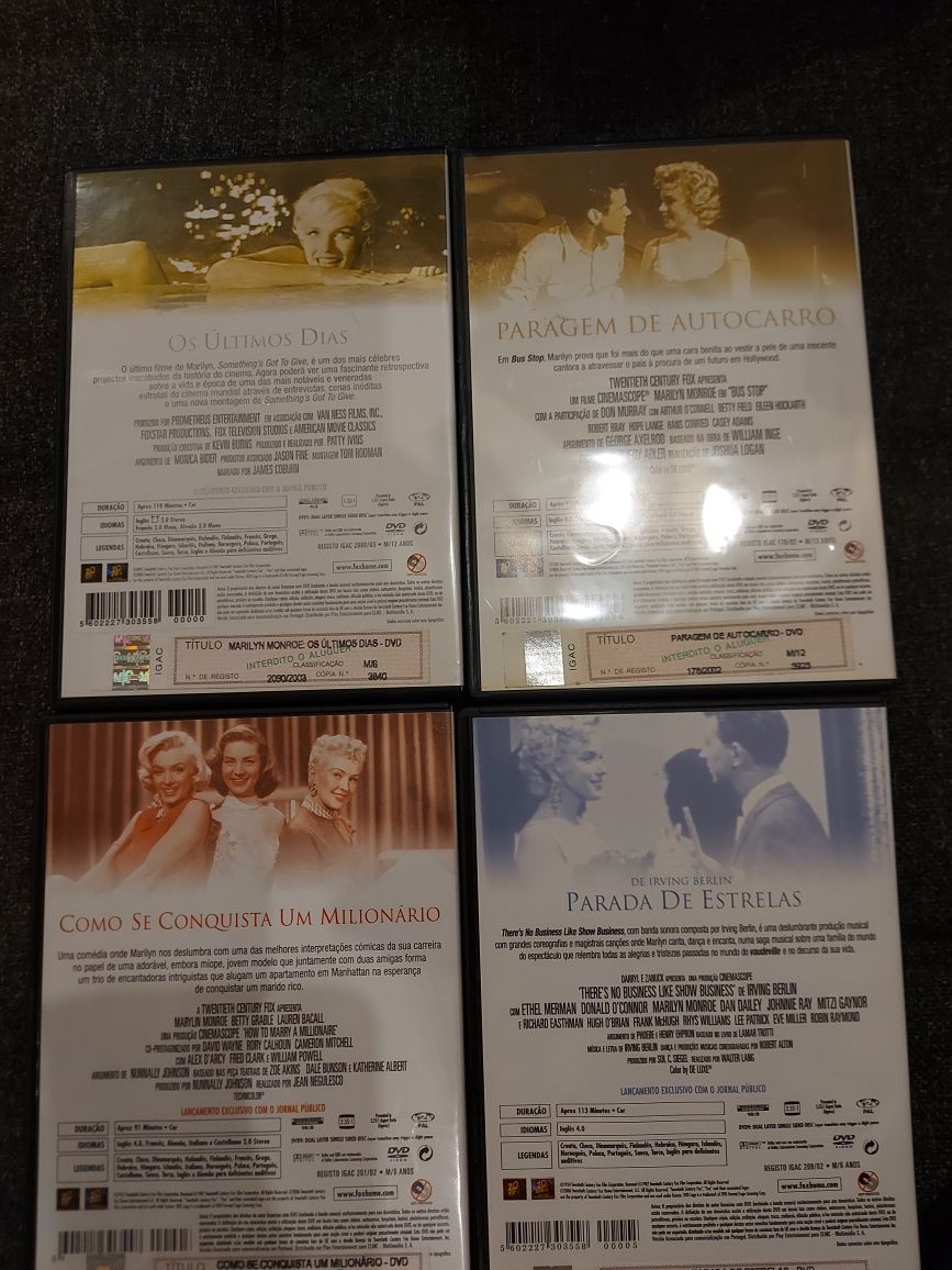 DVDs filmes Marilyn Monroe