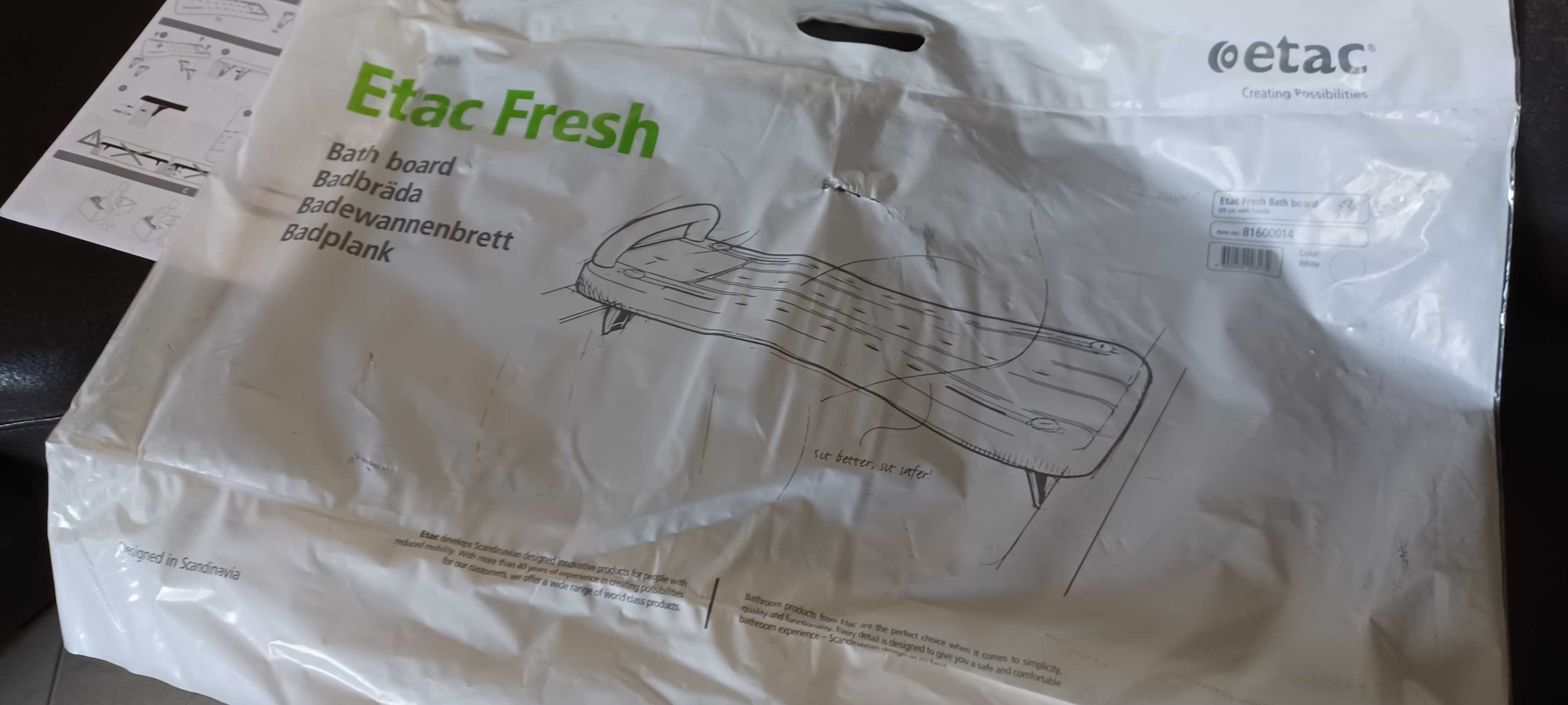 Tábua de banheira Etac Fresh, Fácil acesso à banheira