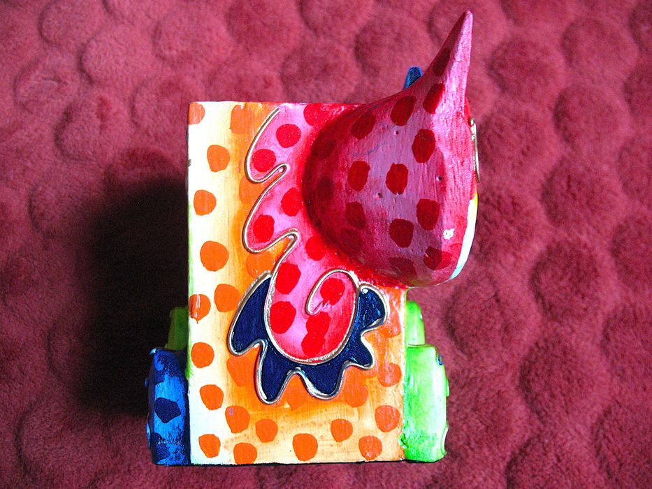 Kot -  Pojemnik na ołówki - drewno albesia - 12 x 13 x 8 cm