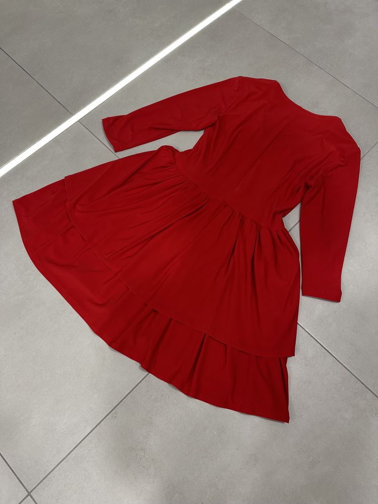 Sukienka szyta na miarę czerwona elegancka balowa imprezowa rozmiar XS