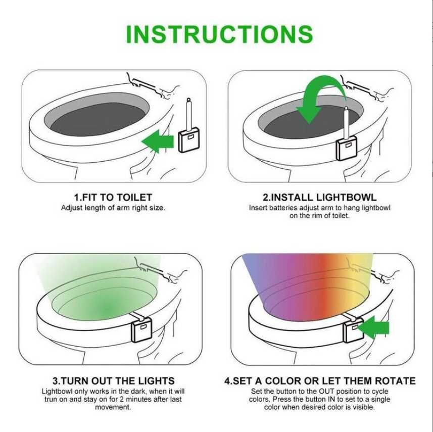 Подсветка для унитаза Led с датчиком движения TOILET Light