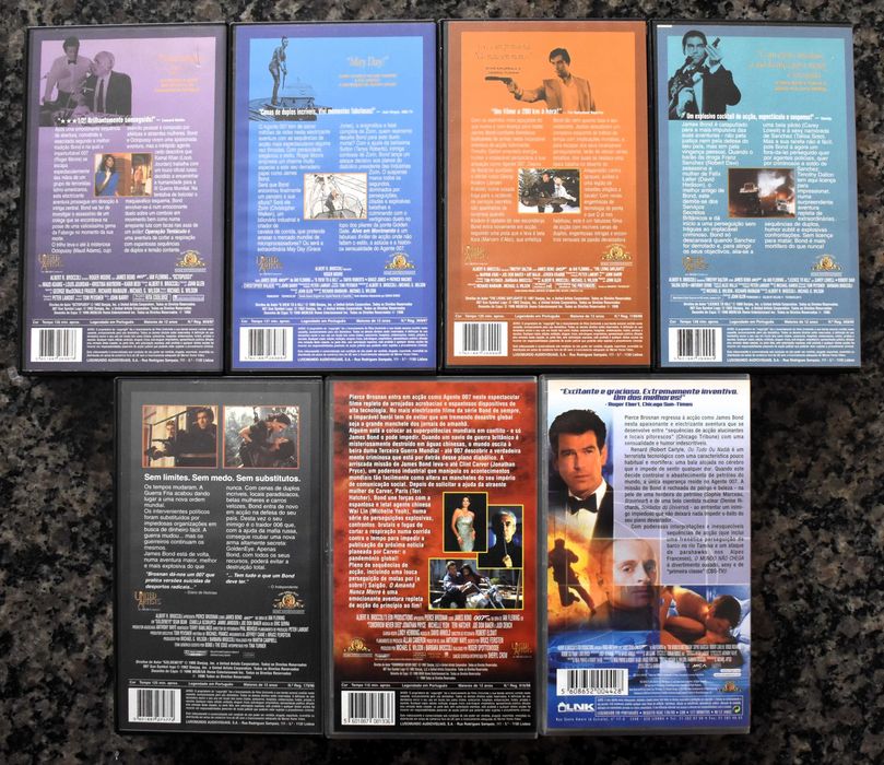 Colecção 007 James Bond - Lote de 19 cassetes VHS