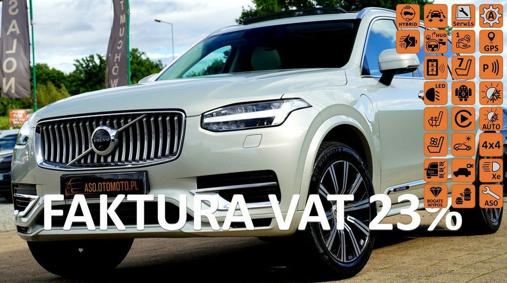Volvo XC 90 RECHARGE panorama FUL LED wentylacja KAMERY 360 hak el alus 20 acc FUL