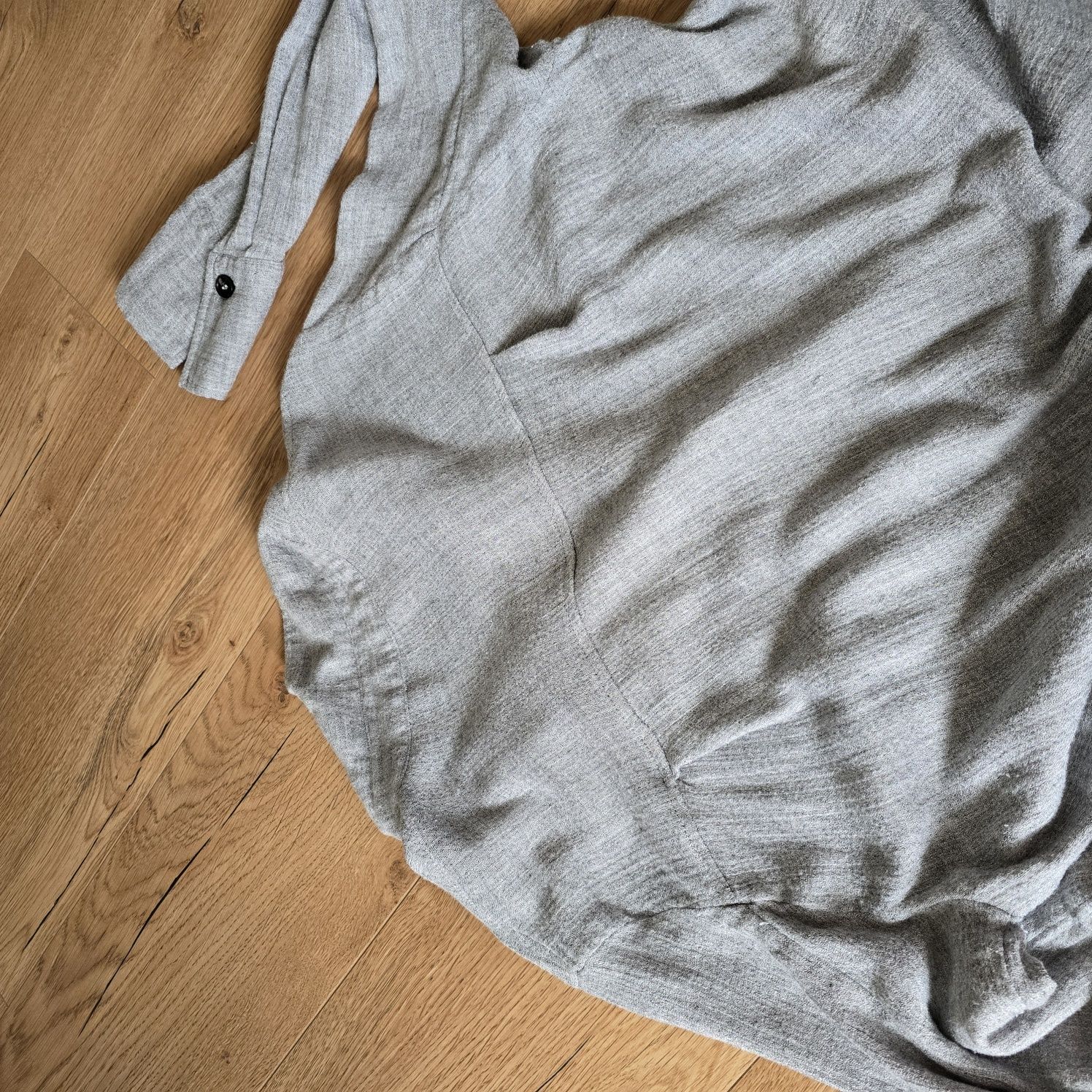 Sukienka midi długi rękaw Zara viscose acrylic xxl 44 xl 42 koszulowa