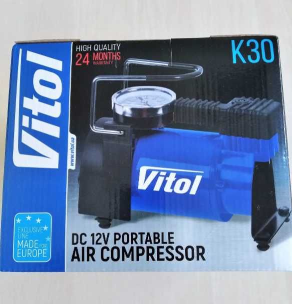 Автомобильный компрессор Vitol K-30, 37 л/мин, 150 Вт