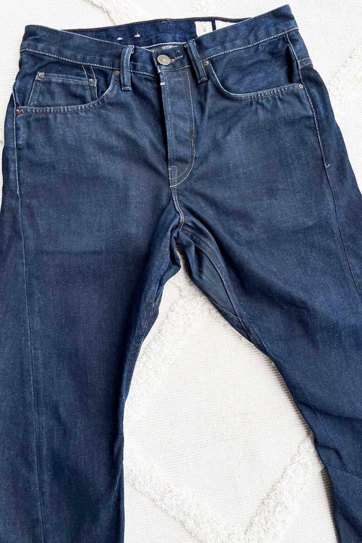 AllSaints granatowe jeansy męskie Rinse Skinny Runner rozm. 30 pas 82