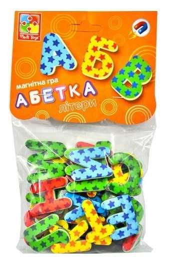 Магнитные абетка, цифры, геометрические фигуры, цвета Vladi Toys (Укр)
