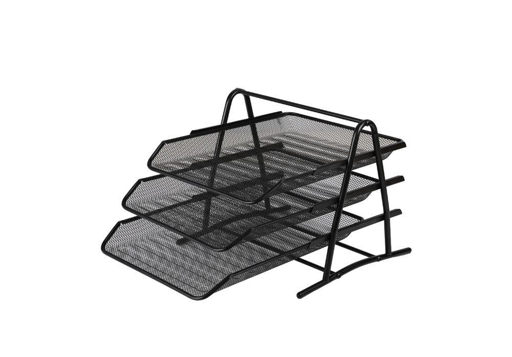 Tabuleiro Metal Preto para arrumação de secretária / escritório