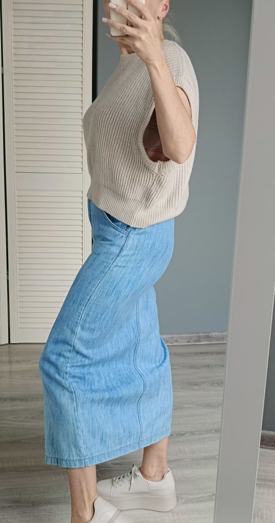 Gioya włoska spódnica dżinsowa s rozporek