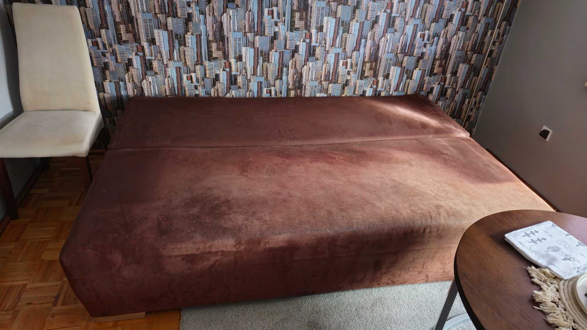Sofa rozkładana BRĄZOWA