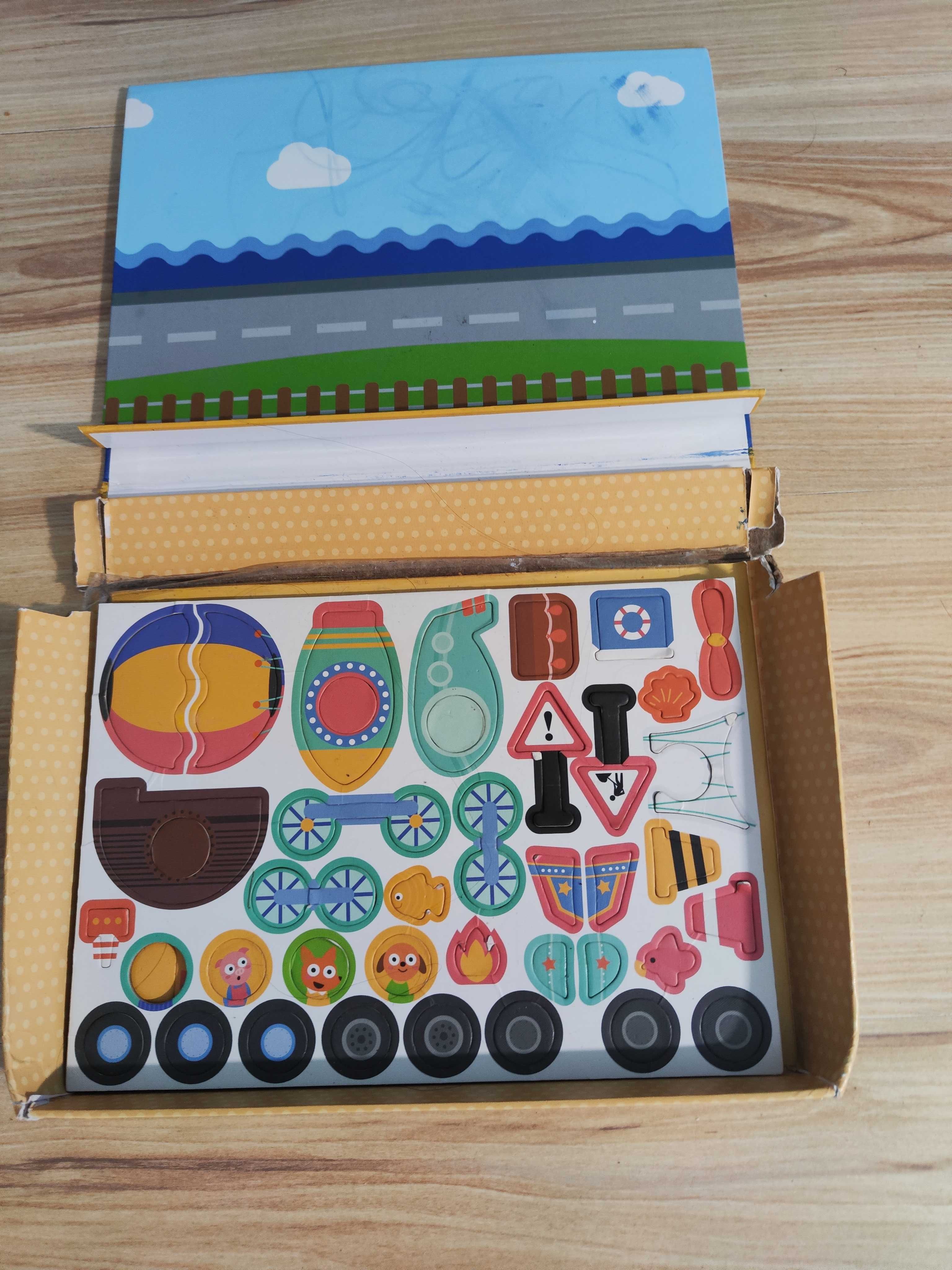 Magnetyczny zestaw puzzli pojazdy
