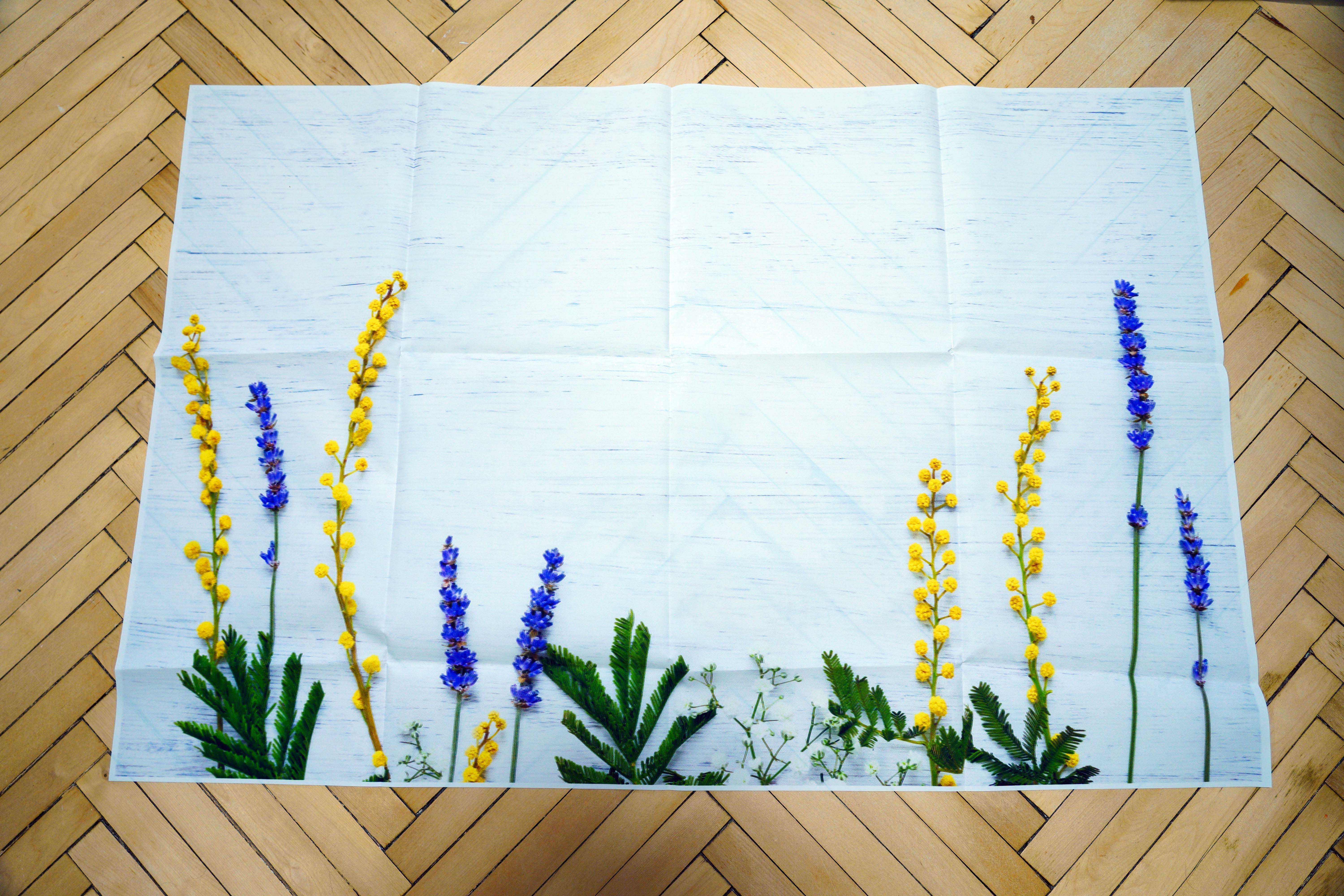 Вініловий фон для фотографій, тканина квіти 90*60см