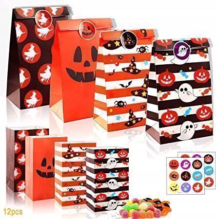 Torby na Słodycze Halloween Papierowe 20x12 12 szt