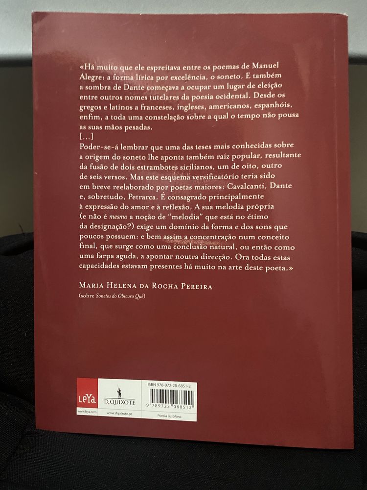 Livro de Poesia de Manuel Alegre “Os Sonetos”