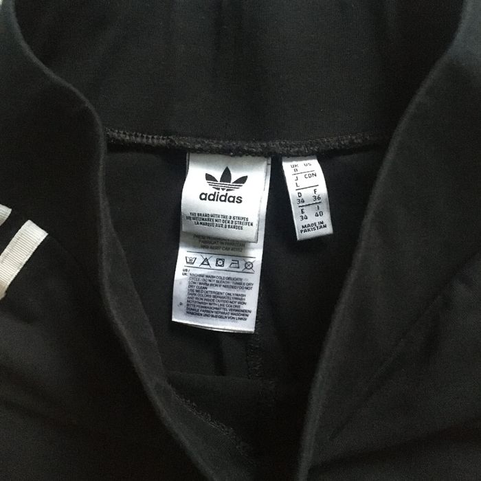 Czarne Legginsy Adidas z 3 paskami i z wysokim stanem High Waist XS/34