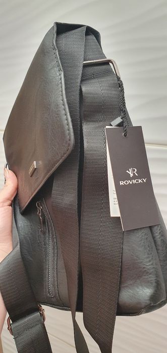 Torba męska listonoszka torebka na ramię czarna rovicky