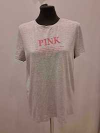 T-shirt, bluzka damska szara, nadruk roz. L Only
