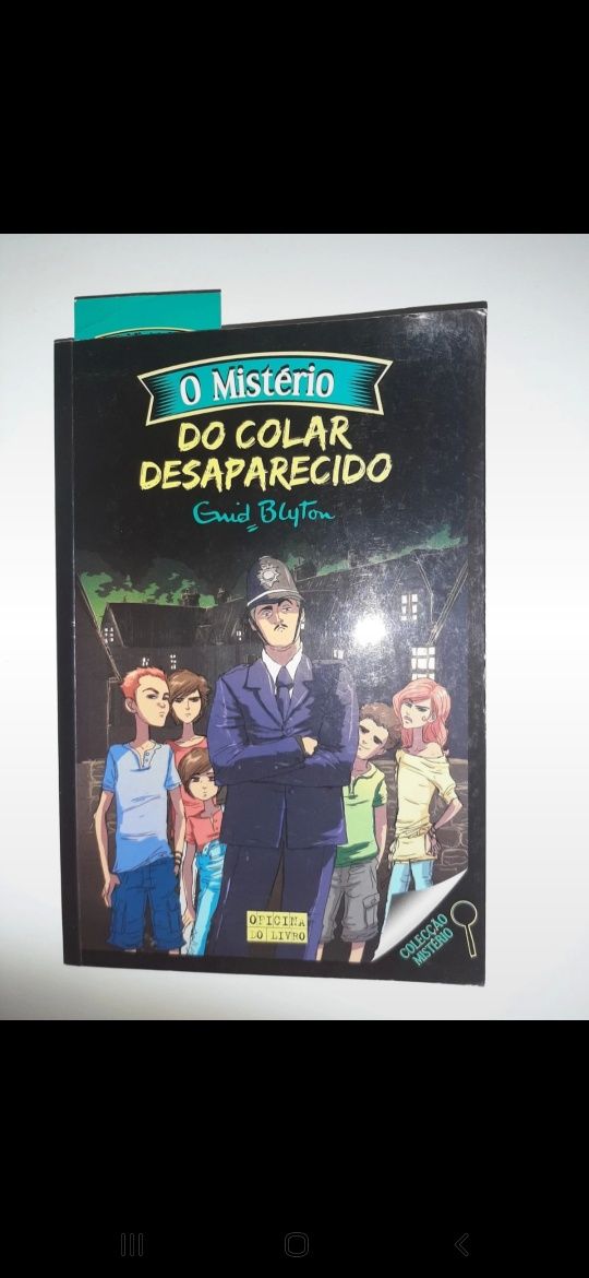 Livro: O mistério do colar desaparecido de Enid Blyton com marcador