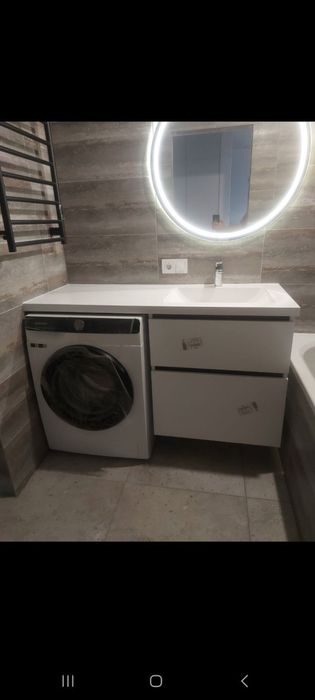 Столешня, стільниця з литого каменю над пральною на замовлення