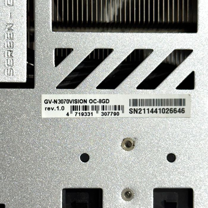 Відеокарта GIGABYTE RTX 3070 Vision OC ) біла, ідеал, 10/10