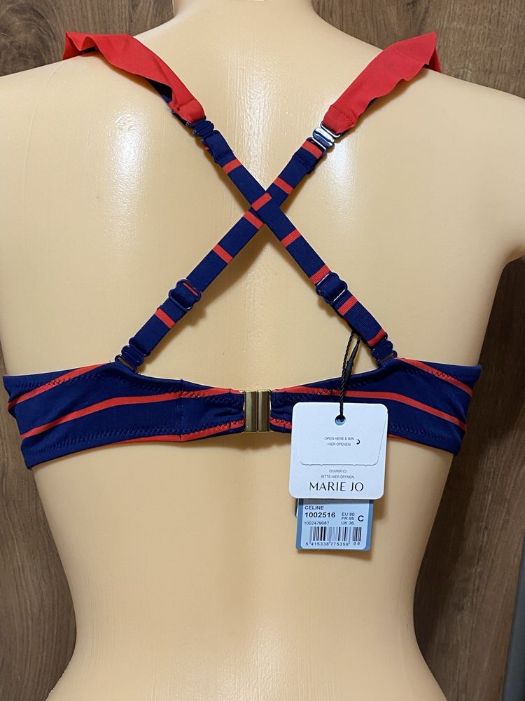 Góra od stronu kąpielowego „Marie Jo” Celine -80C - paski, falbanka