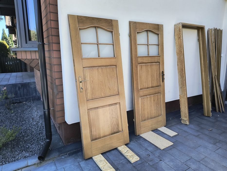 Drzwi dębowe wewnętrzne z ościeżnicą