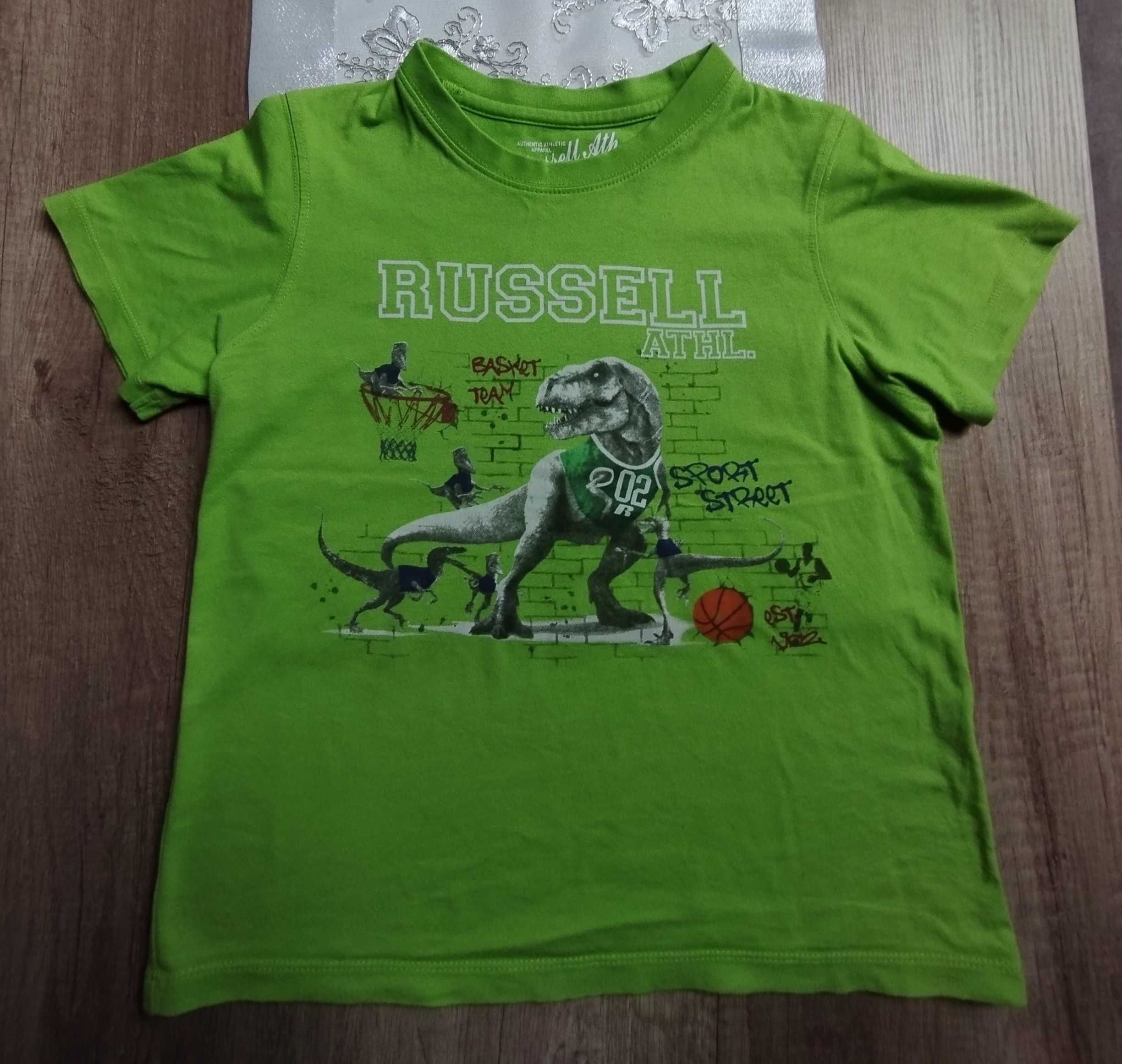 T-shirt koszulka rozm 140 sport koszykówka dinozaury