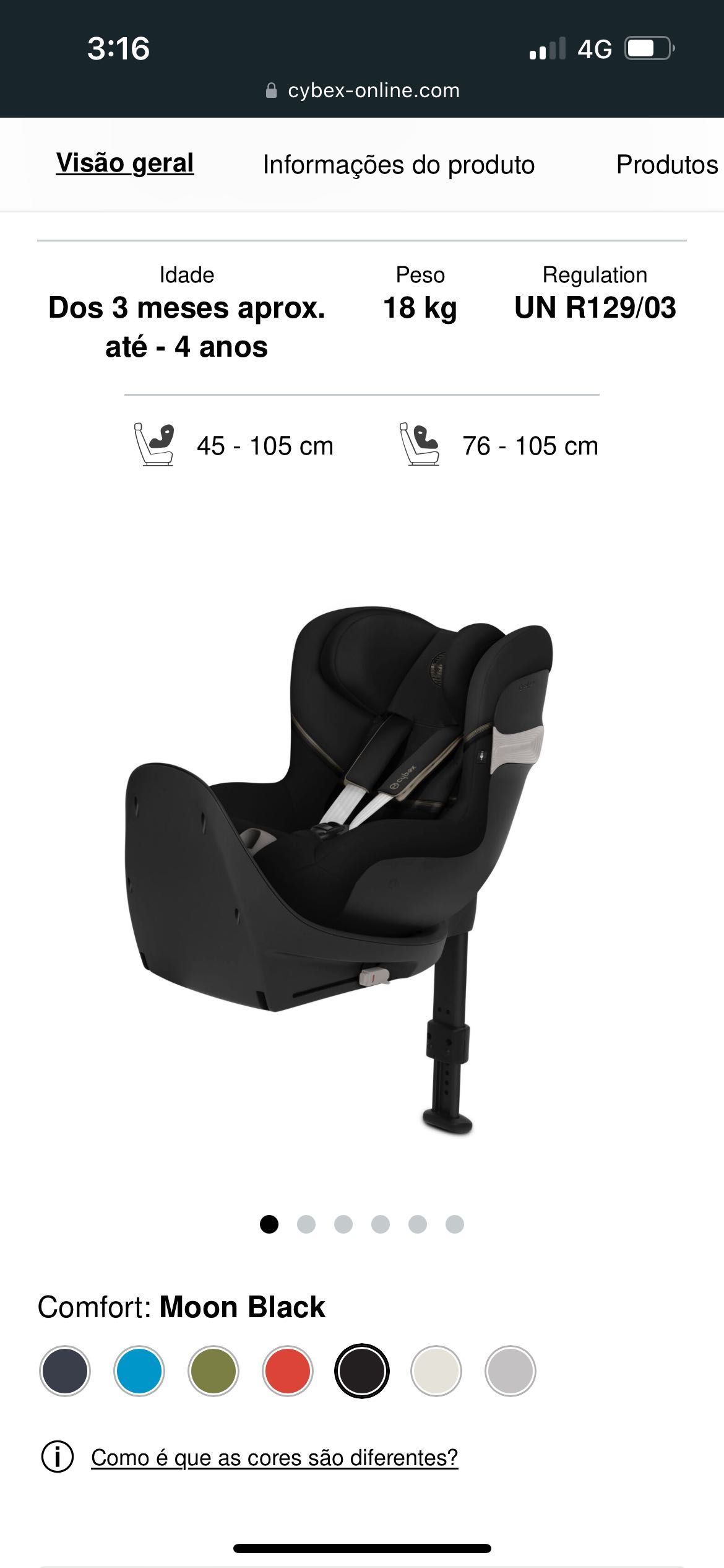Cadeirinha para carro Cybex Sirona iSize com base para isofix